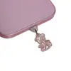 Tapón antipolvo con diseño de oso transfronterizo para el orificio de carga del teléfono móvil Apple, tapón antipolvo con interfaz de auriculares tipo C de dibujos animados, tapón de goma