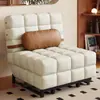 Cama Sofá Dobrável Retro Cor Creme Uso Duplo Sala de Estar Multifuncional Preguiçoso Sofá Cama Duplo Tudo-em-Um