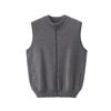 Cardigã Colete Masculino de Caxemira Pura da Mongólia Interior com Zíper e Sem Gola Atacado Tricotado Sem Mangas Espesso Elegante Moda Masculina para Jovens