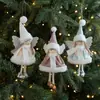 Novo Pingente de Menina Anjo com Galhos de Pelúcia de Natal Decoração de Árvore de Natal Boneca Criativa Decoração Presente