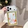 Arena Movediza Animales Navideños Adecuado para Funda de Teléfono Móvil Apple 17Promax Iphone16 Lujo 15 Anticaída 14 Elegante