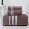 Conjunto de Toalhas de Algodão Puro Listradas Brilhantes para Venda por Atacado, Toalha Absorbente Espessa de Algodão de Fibra Longa para Uso Doméstico de Adultos, Lavagem do Rosto, Banho, Toalha de Banho Absorbente