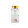 Botella de plástico de boca ancha de 100 ml, transparente, con tapa dorada, para tabletas, cápsulas de PET, tabletas de calcio, transparente, sólida, para uso sanitario.