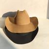 Chapéu de cowboy ocidental masculino de comércio exterior, chapéu de palha com aba grande, chapéu de sol jeans, chapéu de férias à beira-mar