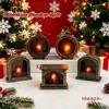 Luz Nocturna de Chimenea Redonda Retro LED Luz de Vela Electrónica Lámpara Portátil Luz de Atmósfera Decorativa Regalo Adorno de Escritorio