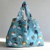 En Stock Bolso de Almacenamiento de Tela Oxford Encriptada Ecológico Portátil Plegable Bolsa de Compras para Supermercado Bolso Tote para Mujer Bolso de Mano para Regalo