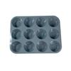 Cross-border em estoque 12 buracos redondo bolo de silicone molde grau alimentício muffin cup ferramentas de cozimento DIY silicone bandeja de cozimento