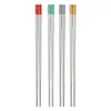 Venta al por mayor transfronteriza Palillos Antideslizantes de Acero Inoxidable 304 Grado Alimenticio Palillos Domésticos Palillos para una Persona Palillos Antiescaldado Palillos Rituales