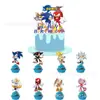 Decoración de Pastel de Cumpleaños Tema Sonic Caliente Pastel de Cumpleaños Tarjeta Grande Tarjeta Pequeña