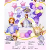 Traje de globos de cumpleaños transfronterizo para niños, decoración de tela para pared de fondo de fiesta de un año, suministros, accesorios para fotos, niños y niñas