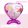 Nuevo Globo de Papel de Aluminio Extra Grande de 66 pulgadas para Boda Día de San Valentín Base de Pie Forma de Corazón Decoración para Fiesta del Festival Qixi