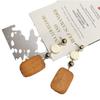 E261 Pendientes de Madera Geométricos Retro Estilo Coreano Simples Elegantes Pendientes Largos de Madera Pendientes de Moda Distintivos