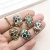 Halloween Transfronterizo Europeo y Americano Impresión de Simulación de Goteo de Aceite Colgante de Calavera Colgante Joyería Creativa DIY Accesorios para Pulseras
