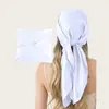 Lenço de Cabeça Estilo Europeu e Americano, Lenço de Seda Liso para Mulheres, Seda de Imitação, 90 Cores, Acabamento em Cetim, Lenço no Atacado de Fabricantes da Ásia Central
