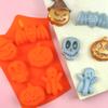 Molde de silicona para pastel de Halloween, 6 unidades al por mayor, con dibujos de fantasmas y murciélagos, para hacer jabón hecho a mano