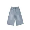Novos Shorts Jeans Vintage de Verão 2024 Tendência Finos Largos Retos Versátil Cropped