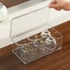 Nueva Caja de Almacenamiento Práctica para Juego de Té Estante de Escritorio para Sala de Estar Portavasos a Prueba de Polvo de Lujo Ligero para Vasos de Vidrio Tazas de Café
