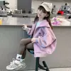 Chaqueta para Niña Estilo Caliente Otoño y Primavera Moda Tendencia Sudadera con Capucha Infantil Principios de Otoño Niña Pequeña Celebridad de Internet Top Ropa de Abrigo