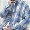 Primavera e Outono Hong Kong Estilo Ins Plaid Camisa Masculina de manga comprida Estilo coreano elegante Camisa fina Casual All-match Shirt Jaqueta