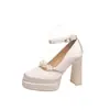 Zapatos Dulces para Dama de Honor Unmununmun para Mujer, Nuevo Estilo Primavera, Zapatos Mary Jane de Satén Estilo Princesa, Versátiles y Elegantes