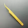 Pinzas para Pestañas de Injerto de Alta Precisión Reticuladas Doradas/Pinza de Pluma Dorada/Pinza de Delfín/Pinzas de Floración/Pinzas para Pestañas