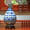 Florero de Porcelana Azul y Blanco Adornos Arreglo Floral Estante Antiguo Calabaza Pequeña Artesanía Antigua Fábrica de Jarrones Cerámicos Cadena de Suministro Al por Mayor