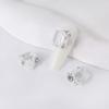 Pedrería para Uñas con Diamantes Grandes Brillantes, Pedrería Transparente Tipo Hielo con Parte Posterior Puntiaguda, Pedrería Apilada, Cubos de Azúcar Cristalino con Forma de Flor Rosa y Huevos de Paloma