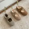 Botas de Neve Henan P Sangpo Lã Mary Jane Slip-On Sapatos Baixos 20636