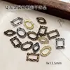 Acessórios de nail art de liga metálica transfronteiriços populares retrô tridimensionais estilo antigo moldura oval quadrada moldura de foto moldura de corte francês broca de unha