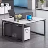 Juego de Escritorio y Silla de Oficina para Empleados con Paneles Divisores de Pantalla para Múltiples Personas, Sillas de Oficina para Personal en Blanco y Negro, Estable y Resistente, Suministro Directo de Fábrica