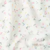 Tecido Poliéster com Elastano Quatro Lados Estampado com Pequeno Padrão Floral de Tulipa, Acessórios de Cabelo Estilo Pastoral, Tecido para Vestido da Moda