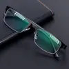 Novos Óculos Anti-Luz Azul para Homens, Armação Meia-Armação Estilo Business, Armação Quadrada Pequena, Podem Ser Equipados com Lentes de Grau