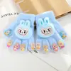 Guantes Sanrio para Niñas, Nuevo Estilo Otoño e Invierno, Guantes de Cinco Dedos Kuromi con Forro de Felpa para Calidez y Protección contra el Frío