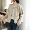 Abrigo suéter de piel de visón impermeable estilo tweed, nueva colección primavera/otoño 2026, cárdigan de punto suelto y suave estilo coreano