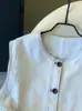 Chaleco de PU Redondo Retro para Mujer 2026 Otoño Nuevo Diseño Sin Mangas Chaleco Top Corto A10663