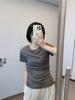 Camiseta Ligera y Suave 2026 con un Estilo Moderno, Camiseta Minimalista de Manga Corta con Cuello Redondo de Lyocell Seda, Corte Ajustado