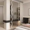 Tela de Vidro Ondulado na Cor Creme para Hall de Entrada, Sala de Estar, Quarto, Divisória de Banheiro Moderno, Divisor de Aço Inoxidável