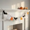 Suministro Especial para Banderín de Halloween Transfronterizo Castillo de Fieltro Murciélago de Caramelo Cuentas de Madera Festival de Fantasmas Decoración de Chimenea OEM Dropshipping