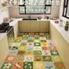 Alfombrilla de cocina de cuero pintada al óleo, engrosada, impermeable, ecológica, sin olor, antideslizante, fácil de mantener, alfombra con forma personalizada