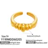Anillo Abierto Geométrico Hueco de Acero Inoxidable Set, Diseño Compacto Estilo Francés, Anillo de Dedo Bestseller Transfronterizo, Estilo Minimalista Fresco