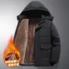 M-8XL Tallas Grandes Chaqueta de Algodón de Invierno para Hombre con Forro de Felpa Engrosada Cálida con Capucha Ropa de Invierno Acolchada de Algodón Desmontable