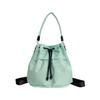 Bolsa de mujer con cordón fruncido para el hombro tipo bandolera de gran capacidad casual que combina con todo, ligera, portátil, de nailon, tipo cubo para mujer