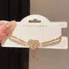 Pulsera de Buda con Forma de Corazón Ovalado de Zircón, Pulsera Retro de Lujo Ligero de Gama Alta, Joyería de Mano con Diseño Exquisito de Moda y Personalizado