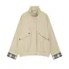 Comercio exterior transfronterizo ropa de mujer 2026 nuevo modelo moda estilo europeo y americano suelta con bolsillo cremallera cuello alto chaqueta bomber