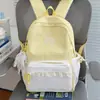 Mochila de Viagem Fofa com Estampa Xadrez e Bolinhas com Acabamento em Renda Estilo Menina Doce Mochila Escolar Série Doce Grande Festa de Estudante