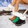 Botas de Nieve de Algodón Casuales Moda Simples Peludas con Cremallera Lateral de Suela Gruesa Talla Grande Invierno 2026 para Mujer