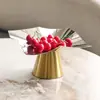Plato de Frutas Metálico Arrugado de Lujo Ligero Adornos Sala de Estar Frutas Snacks Fruta Seca Plato Bandeja Decorativa de Almacenamiento Accesorios para Sala de Modelos