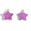 Accesorios para Joyería DIY Transfronterizos al por Mayor Colores Múltiples Brillo Estrella de Cinco Puntas Colgante de Resina Collar Hecho a Mano Colgante para Llavero