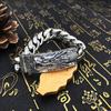 Pulsera de plata de ley S925 al por mayor con cadena de escamas de dragón de la marca Dragon, tendencia de moda corporal, diseño de nicho retro de plata tailandesa para hombres.
