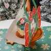 Caja de pastel con asa para taza de mousse grasa de Navidad 2023 decoración Santa muñeco de nieve transparente caja portátil enchufe